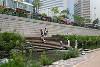 Cheonggyecheon, a restored stream and public walkway