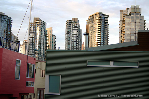 Granville Island houses, Yaletown towers