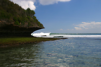 Wave-undercut cliff on the Bukit Peninsula, Bali, Indonesia
