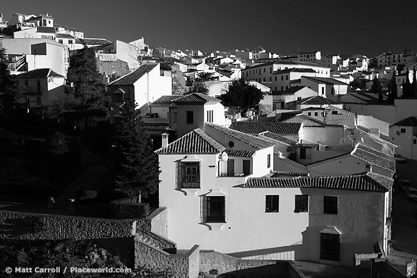 black and white townscape